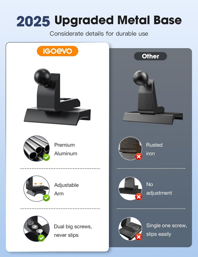 iGoevo Upgraded Tacoma Phone Mount for Toyota Tacoma 2016-2023, 3rd Gen Dashboard Clip Cell Phone Cradle, Adjustable Stand, Suitable for Most Smartphones - Image 5